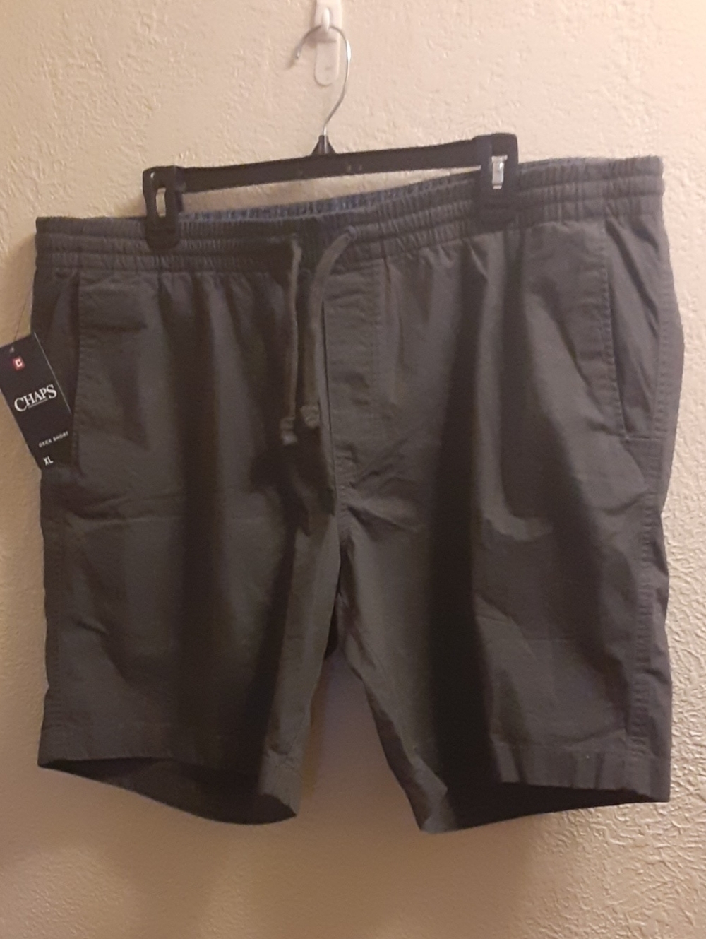 Chaps Men's Charcoal Drawstring Elastic Waist Shorts
